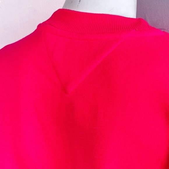 Tommy Hilfiger Jeans Wmn's sz XS Neon Hot Pink Crop Sweater Y2K - Picture 7 of 11